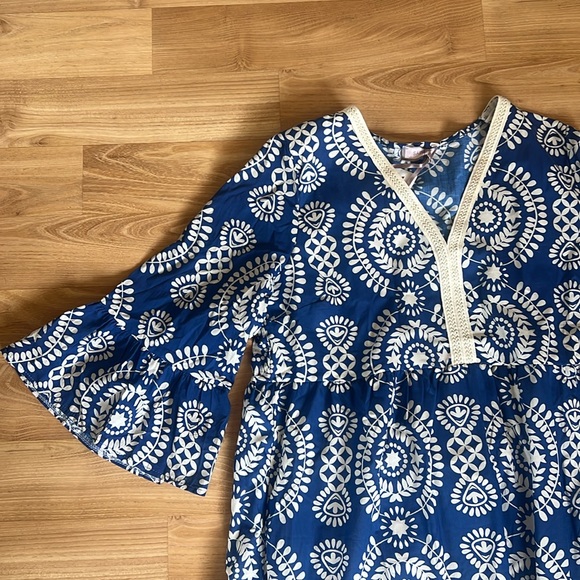 Saiph Lab White and Blue Cotton Dress - Picture 7 of 16